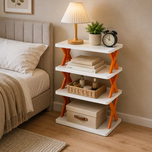 4 Tier Foldable Shoe Rack for Home | Multipurpose Storage Organizer for Shoes, Kitchen & Bedroom | Space Saving Rack with X-Shape Design